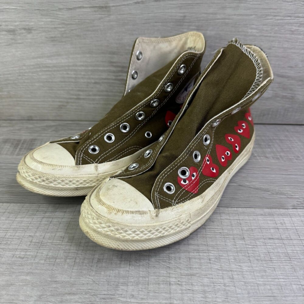 Converse Chuck 70 Hi Comme des Garçons Play 162973C Unisex M5/W5 Khaki Sneakers